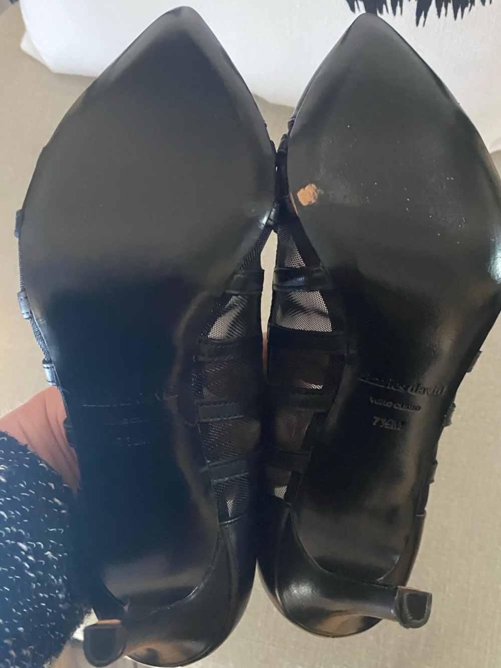 🔥Bundle 6 for $25🔥 Charles David Black Pointed-Toe Pumps - Peek-a-boo mesh - Picture 9 of 9